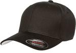 Flexfit Unisex Cotton Twill Fitted Baseball Cap, Black, Large-X-Large