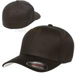 Flexfit Unisex Cotton Twill Fitted Baseball Cap, Black, Large-X-Large