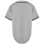MESOSPERO Plain Button Down Blank Baseball Jersey Short Sleeve Hipster Hip Hop T Shirts (Small, Grey)