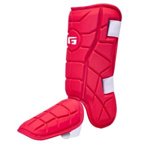 G-Form Elite Batter's Leg Guard - Baseball Leg Guard with Adjustable Straps - LH Hitter, Red, Youth
