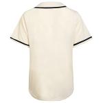 DEHANER Cream Plain Baseball Jersey for Men Women Dad Hip Hop Hipster Button Down T-Shirt Sports Uniforms Streetwear Black Stripe-Cream Jersey Size Large