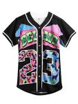 Amzdest 90s Clothing for Women, Unisex Hip Hop Party, Bel Air 23 Baseball Jersey Short Sleeve Button Down Shirt (23Black, Large)