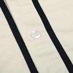 DEHANER Cream Plain Baseball Jersey for Men Women Dad Hip Hop Hipster Button Down T-Shirt Sports Uniforms Streetwear Black Stripe-Cream Jersey Size Large