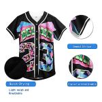 Amzdest 90s Clothing for Women, Unisex Hip Hop Party, Bel Air 23 Baseball Jersey Short Sleeve Button Down Shirt (23Black, Large)
