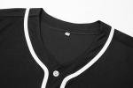 YWIES Womens Button Down Black Baseball Jersey, Blank Softball Team Uniform, Hip Hop Hipster Short Sleeve Active Shirts