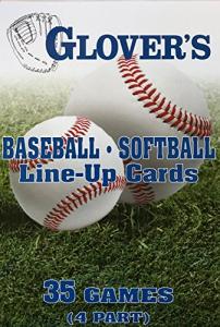Glovers Scorebooks Baseball/Softball Line-Up Cards, Large (5.5X 8.5, 4 Part)