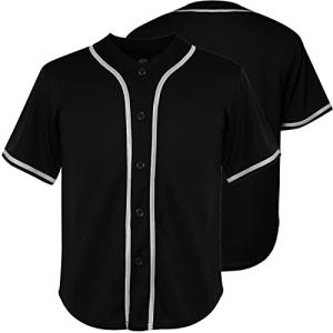 Ayoubaus Youth Blank Baseball Jersey, Shirts Kid's Short Sleeve Children's Sports Jersey (XLLarge, Black)