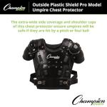 Champion Sports 17" Outside Plastic Shield Pro Model Umpire Chest Protector - Soft Foam Padded Chest Protector - Adult