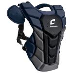 Champro Optimus Pro Plus Ergonomic Baseball Catcher’s Chest Protector for Commotio Cordis with Removeable Shoulder Cap, 16.5", Navy Blue