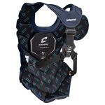Champro Optimus Pro Plus Ergonomic Baseball Catcher’s Chest Protector for Commotio Cordis with Removeable Shoulder Cap, 16.5", Navy Blue