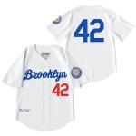 UNLC Jackie Robinson #42 Baseball Jersey – Embroidered Throwback with Legacy Patch, White, Stitched Letters, Adult, X-Large