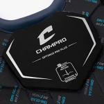Champro Optimus Pro Plus Ergonomic Baseball Catcher’s Chest Protector for Commotio Cordis with Removeable Shoulder Cap, 16.5", Navy Blue