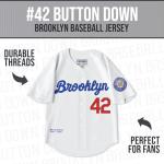 UNLC Jackie Robinson #42 Baseball Jersey – Embroidered Throwback with Legacy Patch, White, Stitched Letters, Adult, X-Large
