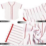 KXK Pinstripe Baseball Jersey for Men Women,Blank Button Down Baseball Shirt Team Sports Uniform