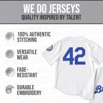 UNLC Jackie Robinson #42 Baseball Jersey – Embroidered Throwback with Legacy Patch, White, Stitched Letters, Adult, X-Large