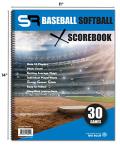 Score It Right Big Blue Baseball/Softball Scorebook – Premium Score Keeping Book – 16 Player - 30 Game Scorebook with Pitch Count, Individual Player Stats, Batting Average Chart