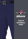 Alleson Athletic Boys Youth Elastic Bottom Baseball Pants, Navy, Large