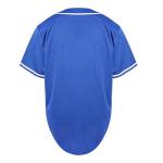 NJKA Blank Plain Hip Hop Hipster Button Down Baseball Jersey, Short Sleeve Active T Shirts (Blue, Large)