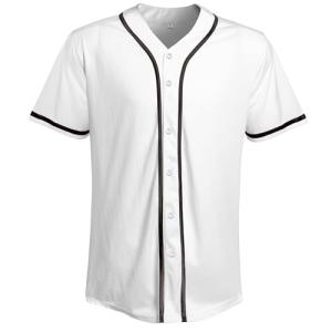 Blank Baseball Jersey Casual Button Down Shirts Short Sleeve Hipster Hip Hop Active Team Sports Uniforms