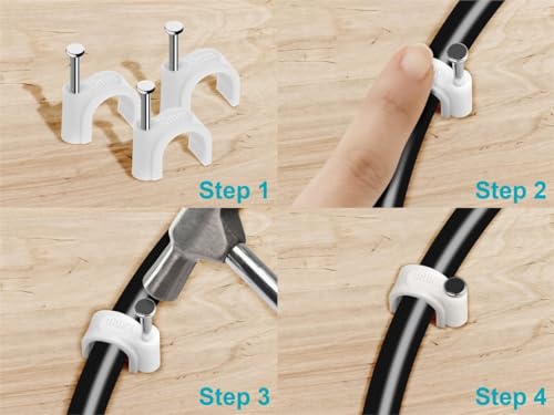 Monoprice 100 Cable Clips with Steel Nails