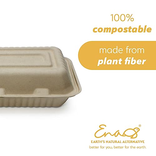 Compostable Food Containers with Lids - 500 Pack
