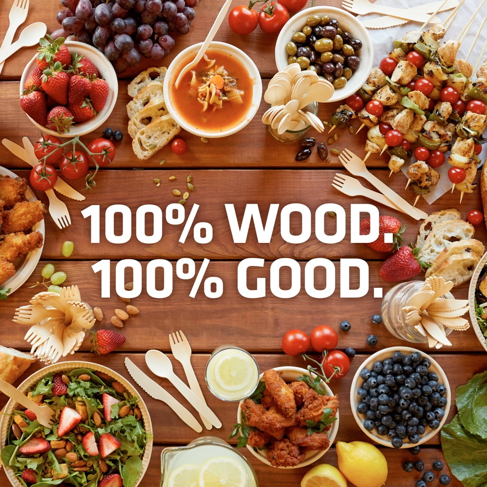 WoodAble Eco Friendly Disposable Wooden Utensils Set