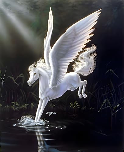 Mythical White Pegasus Art Print Wall Decor