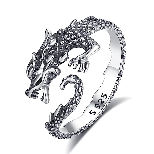 Mystical Dragon Ring for Women in Sterling Silver