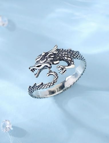 Mystical Dragon Ring for Women in Sterling Silver