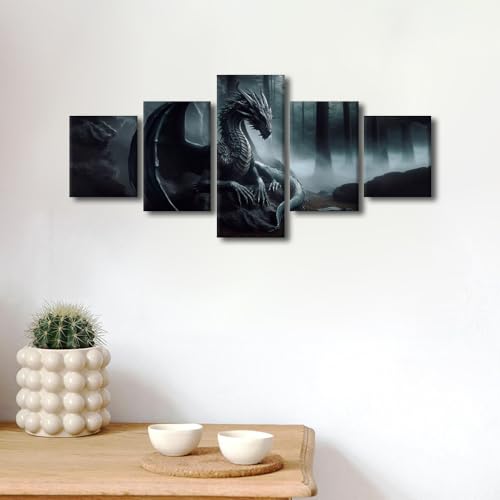 Magical Dragon Canvas Wall Art Multi-Panel Decor