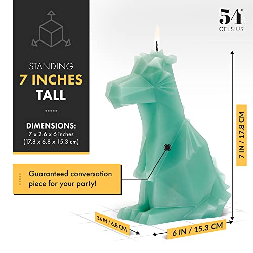 Sage Green PyroPet Dragon Candle with Skeleton