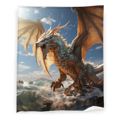 Mythical Dragon Fantasy Throw Blanket - Super Soft