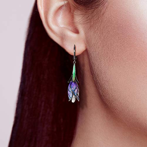 Mythical Tulip Dangle Earrings in Sterling Silver