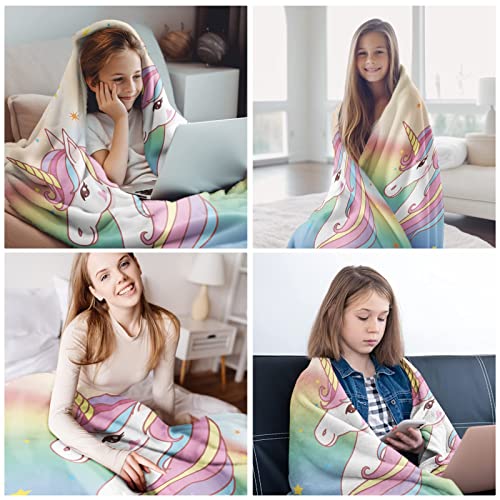 Mythical Horse Plush Throw Blanket for Girls