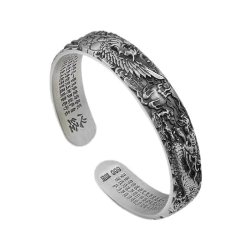 Dragon & Phoenix Sterling Silver Feng Shui Bracelet