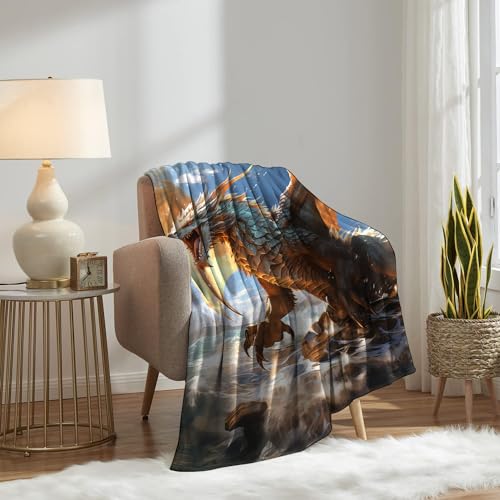 Mythical Dragon Fantasy Throw Blanket - Super Soft