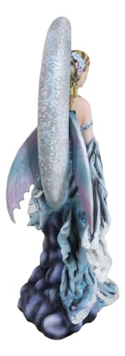 Celestial Crescent Moon Fairy Statue 11" H