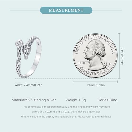 Dainty Silver Dragon Wrap Ring for Women