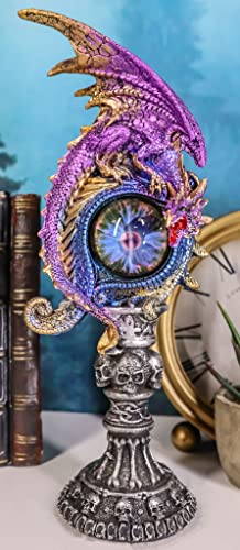 Purple Twilight Dragon on Alchemy Skull Figurine