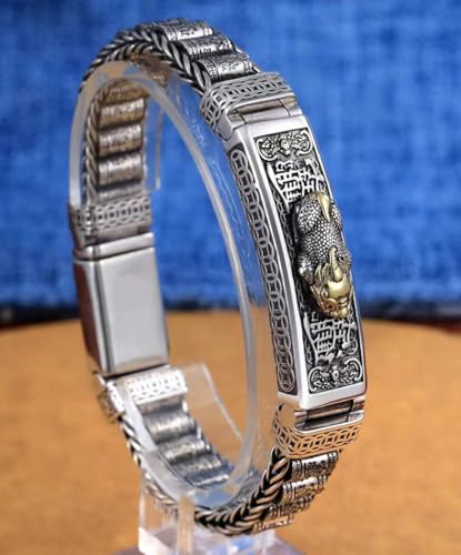 Pixiu Sterling Silver Feng Shui Bracelet for Luck