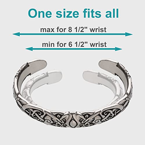 Norse Mythology Adjustable Viking Bracelet with Beast Head