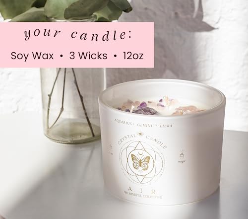 Zodiac Crystal Candle: Aquarius, Gemini, Libra 12oz
