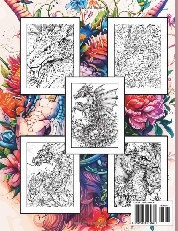 Mythical Dragon Coloring Book for Stress Relief