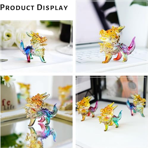 H&D Glass Dragon Figurine - Mythical Collectible Statues