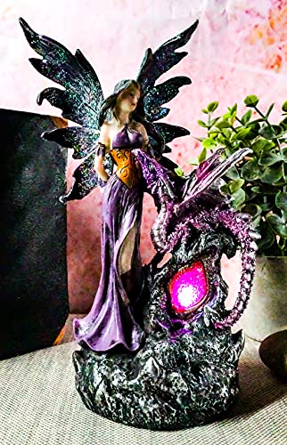 Purple Fairy & Dragon LED Geode Night Light