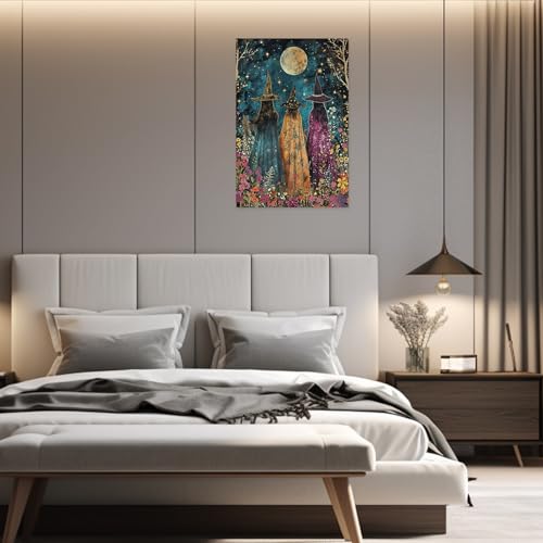 Ethereal Witches Moonlit Floral Art Print