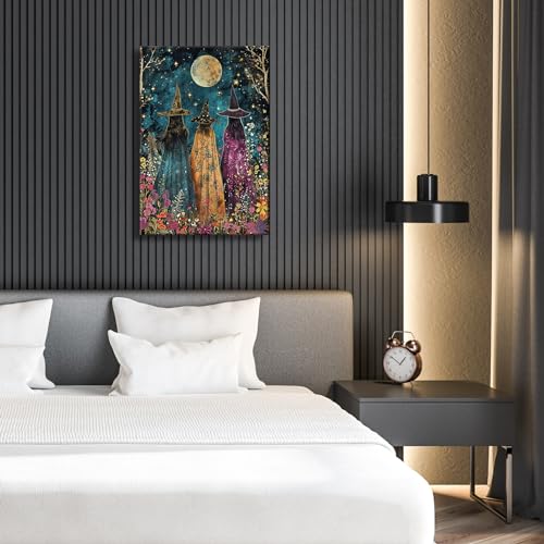 Ethereal Witches Moonlit Floral Art Print