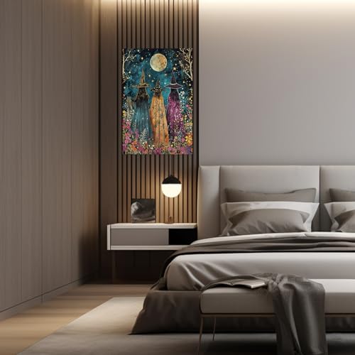 Ethereal Witches Moonlit Floral Art Print