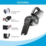 BLACK+DECKER dust buster PIVOT VAC Handheld Vacuum Cordless, Car Vacuum Portable Rechargeable, Extendible Crevice Tool and 200 Degree Pivoting Nozzle, Strong Suction, Lightweight (BDH2000PL)