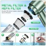 JONYJ Handheld Car Vacuum Cleaner, 16000PA Hand Held Vacuum Portable Cordless, 2 in 1 Air Duster and Vacuum Cleaner with LED Light, Multi-Nozzles, 120W High Power Mini Vacuum for Home, Pet, Office